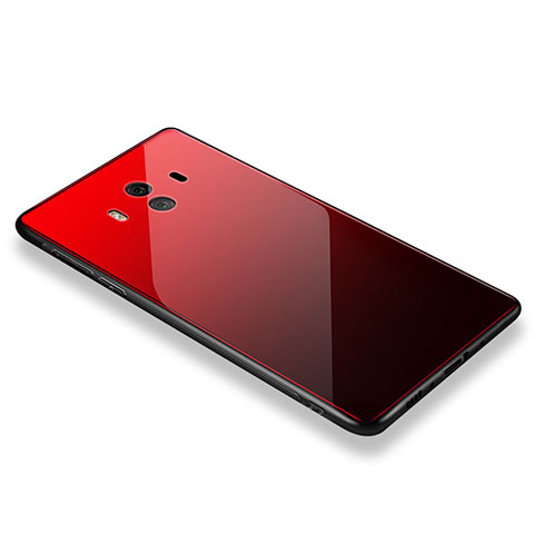 Huawei Mate 10用ハイブリットバンパーケース プラスチック 鏡面 カバー M01 ファーウェイ レッド