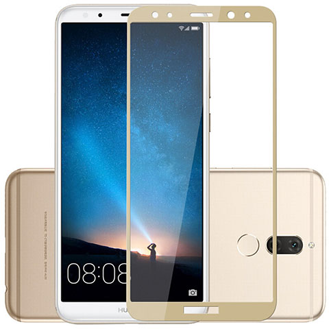 Huawei Mate 10 Lite用強化ガラス フル液晶保護フィルム F02 ファーウェイ ゴールド