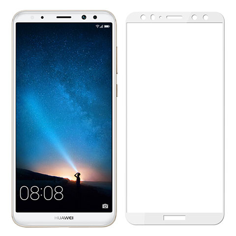 Huawei Mate 10 Lite用強化ガラス フル液晶保護フィルム F03 ファーウェイ ホワイト