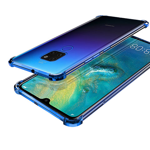 Huawei Mate 20用極薄ソフトケース シリコンケース 耐衝撃 全面保護 クリア透明 S01 ファーウェイ ネイビー