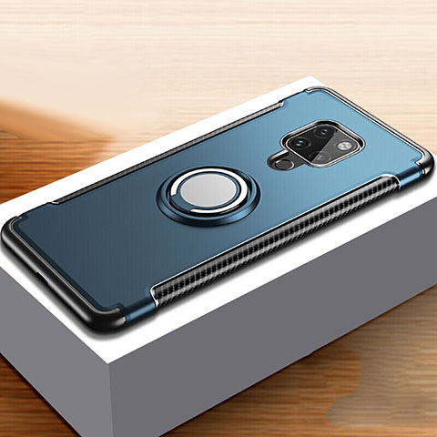 Huawei Mate 20用ハイブリットバンパーケース プラスチック アンド指輪 S01 ファーウェイ ネイビー