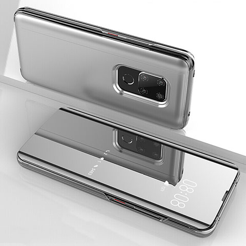 Huawei Mate 20用ハイブリットバンパーケース クリア透明 プラスチック 鏡面 カバー ファーウェイ シルバー