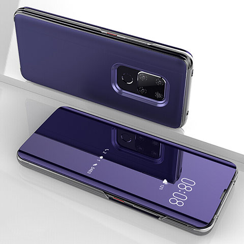 Huawei Mate 20用ハイブリットバンパーケース クリア透明 プラスチック 鏡面 カバー ファーウェイ パープル