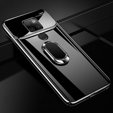 Huawei Mate 20用ハードケース プラスチック 鏡面 360度 フルカバー アンド指輪 マグネット式 ファーウェイ ブラック