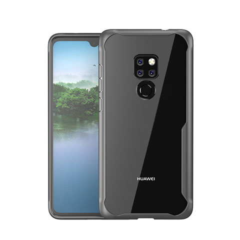 Huawei Mate 20用ハイブリットバンパーケース プラスチック 鏡面 カバー M05 ファーウェイ グレー