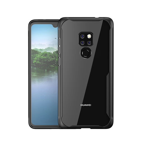 Huawei Mate 20用ハイブリットバンパーケース プラスチック 鏡面 カバー M05 ファーウェイ ブラック