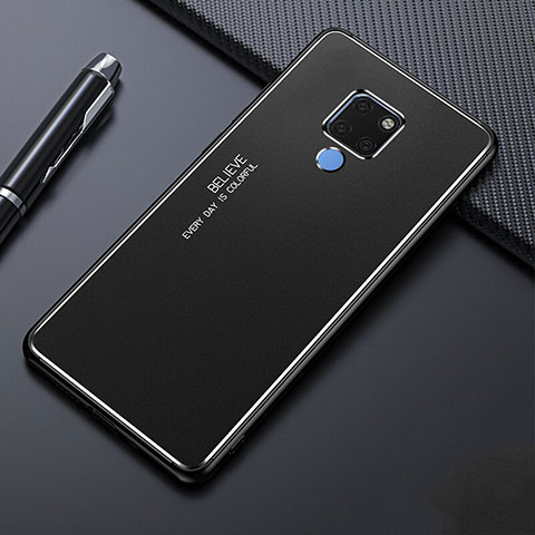 Huawei Mate 20用ケース 高級感 手触り良い アルミメタル 製の金属製 カバー T01 ファーウェイ ブラック