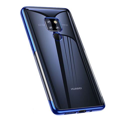 Huawei Mate 20用極薄ソフトケース シリコンケース 耐衝撃 全面保護 クリア透明 A02 ファーウェイ ネイビー