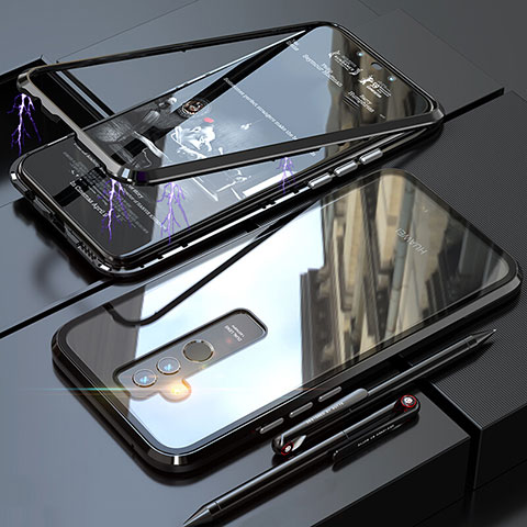 Huawei Mate 20 Lite用ケース 高級感 手触り良い アルミメタル 製の金属製 360度 フルカバーバンパー 鏡面 カバー ファーウェイ ブラック