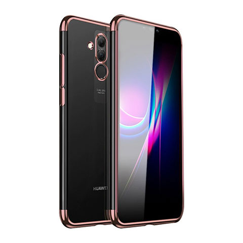 Huawei Mate 20 Lite用極薄ソフトケース シリコンケース 耐衝撃 全面保護 クリア透明 H05 ファーウェイ ローズゴールド