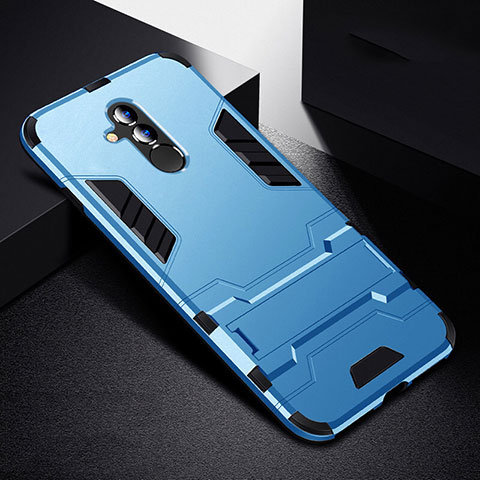 Huawei Mate 20 Lite用ハイブリットバンパーケース スタンド プラスチック 兼シリコーン カバー R01 ファーウェイ ブルー