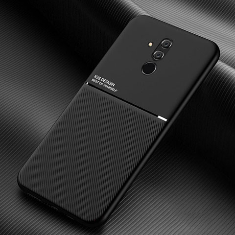 Huawei Mate 20 Lite用シリコンケース ソフトタッチラバー ツイル カバー Y01 ファーウェイ ブラック