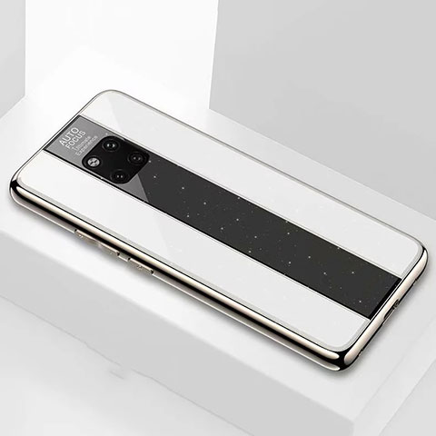 Huawei Mate 20 Pro用ハイブリットバンパーケース プラスチック 鏡面 カバー M02 ファーウェイ ホワイト