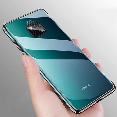 Huawei Mate 20 Pro用極薄ソフトケース シリコンケース 耐衝撃 全面保護 クリア透明 H03 ファーウェイ ブラック