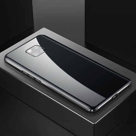 Huawei Mate 20 Pro用ケース 高級感 手触り良い アルミメタル 製の金属製 360度 フルカバーバンパー 鏡面 カバー T01 ファーウェイ ブラック