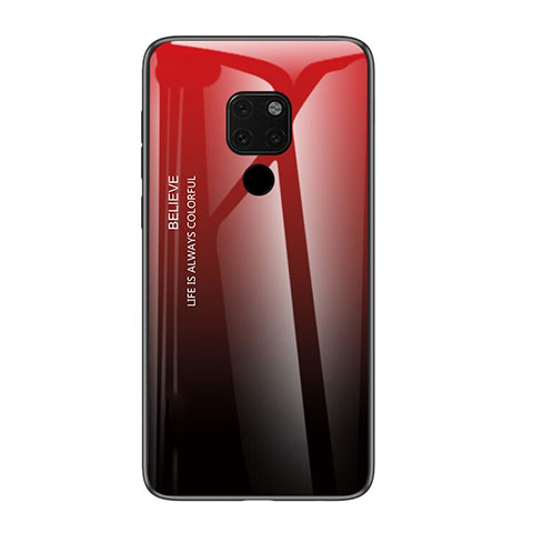 Huawei Mate 20 X 5G用ハイブリットバンパーケース プラスチック 鏡面 虹 グラデーション 勾配色 カバー H01 ファーウェイ レッド