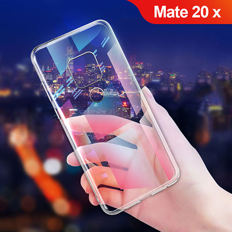 Huawei Mate 20 X 5G用極薄ソフトケース シリコンケース 耐衝撃 全面保護 クリア透明 T06 ファーウェイ クリア