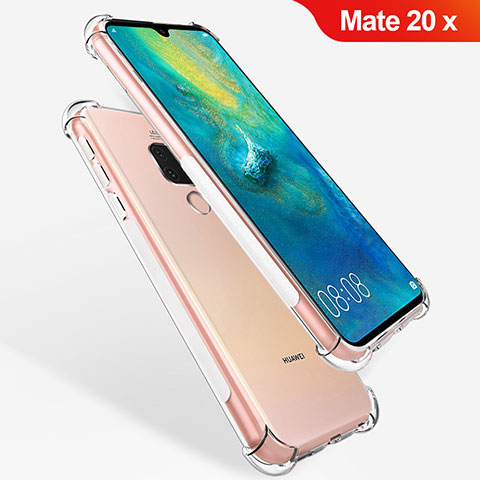 Huawei Mate 20 X 5G用極薄ソフトケース シリコンケース 耐衝撃 全面保護 クリア透明 T08 ファーウェイ クリア