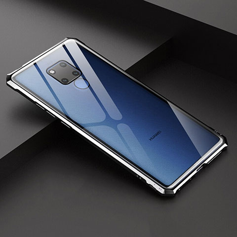 Huawei Mate 20 X 5G用ケース 高級感 手触り良い アルミメタル 製の金属製 バンパー 鏡面 カバー ファーウェイ ブラック