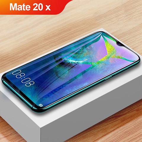 Huawei Mate 20 X用強化ガラス フル液晶保護フィルム アンチグレア ブルーライト F02 ファーウェイ ブラック