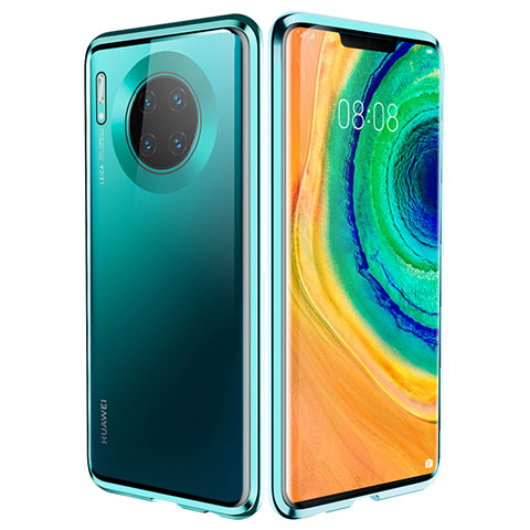 Huawei Mate 30 5G用ケース 高級感 手触り良い アルミメタル 製の金属製 360度 フルカバーバンパー 鏡面 カバー ファーウェイ グリーン