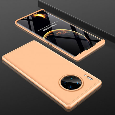 Huawei Mate 30 5G用ハードケース プラスチック 質感もマット 前面と背面 360度 フルカバー P01 ファーウェイ ゴールド