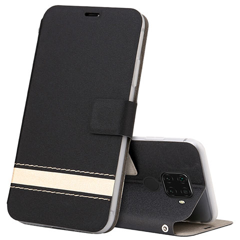Huawei Mate 30 Lite用手帳型 レザーケース スタンド カバー L07 ファーウェイ ブラック