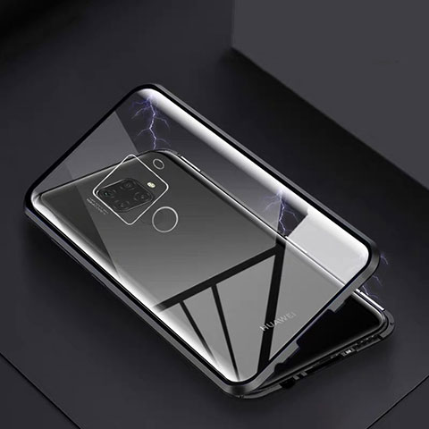 Huawei Mate 30 Lite用ケース 高級感 手触り良い アルミメタル 製の金属製 360度 フルカバーバンパー 鏡面 カバー M07 ファーウェイ ブラック