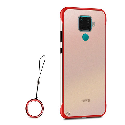 Huawei Mate 30 Lite用ハードカバー クリスタル クリア透明 H01 ファーウェイ レッド