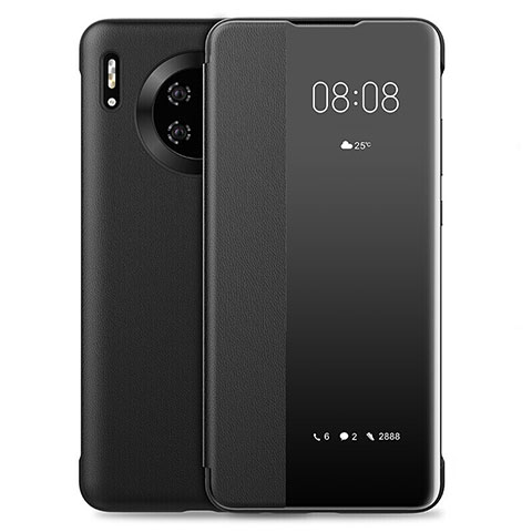 Huawei Mate 30 Pro 5G用手帳型 レザーケース スタンド カバー L01 ファーウェイ ブラック