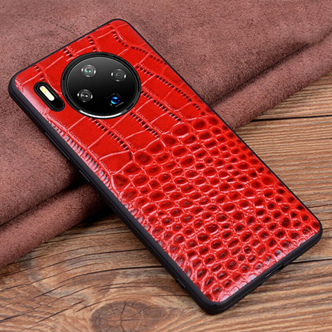 Huawei Mate 30 Pro 5G用ケース 高級感 手触り良いレザー柄 R03 ファーウェイ レッド