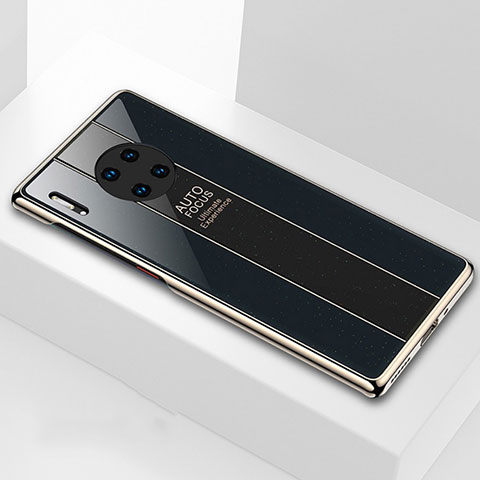 Huawei Mate 30 Pro 5G用ハイブリットバンパーケース プラスチック 鏡面 カバー T01 ファーウェイ ブラック