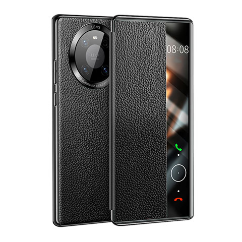 Huawei Mate 40用手帳型 レザーケース スタンド カバー F01 ファーウェイ ブラック