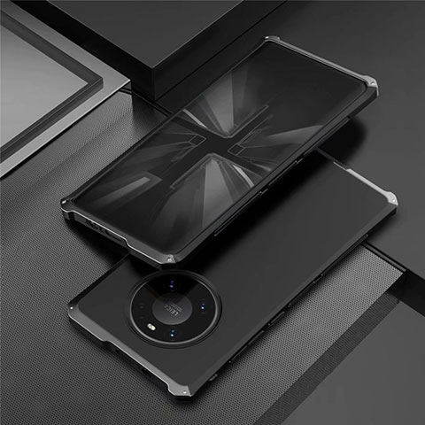 Huawei Mate 40 Pro用ケース 高級感 手触り良い アルミメタル 製の金属製 カバー T01 ファーウェイ ブラック