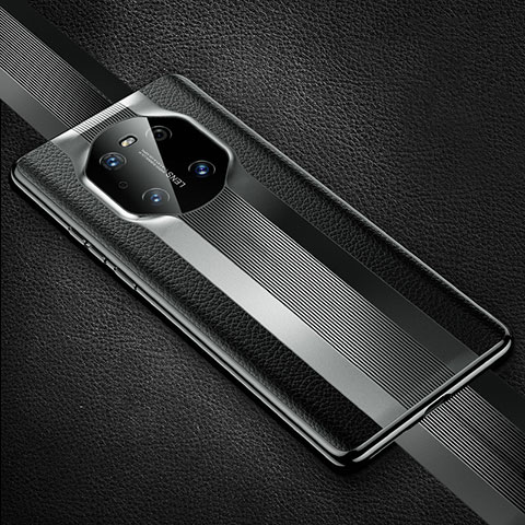 Huawei Mate 40 Pro用ケース 高級感 手触り良いレザー柄 K01 ファーウェイ ブラック