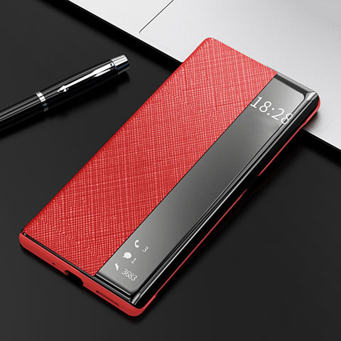Huawei Mate 40 Pro用手帳型 レザーケース スタンド カバー K08 ファーウェイ レッド