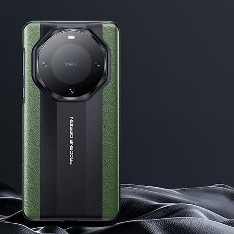 Huawei Mate 60 Pro+ Plus用ケース 高級感 手触り良いレザー柄 S10 ファーウェイ グリーン