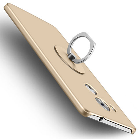 Huawei Mate 8用ハードケース プラスチック 質感もマット アンド指輪 ファーウェイ ゴールド