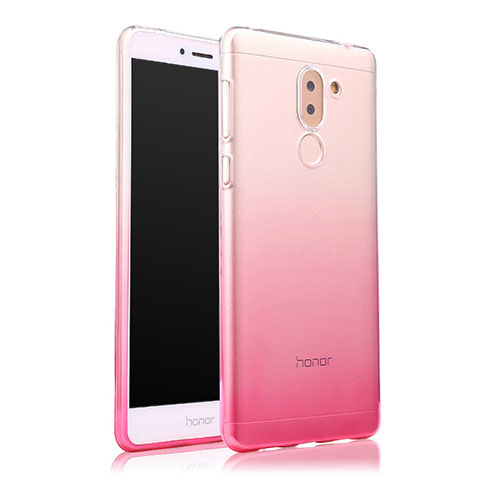 Huawei Mate 9 Lite用極薄ソフトケース グラデーション 勾配色 クリア透明 ファーウェイ ピンク