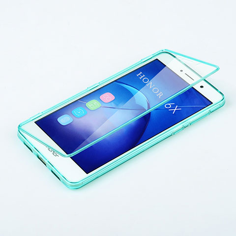 Huawei Mate 9 Lite用ソフトケース フルカバー クリア透明 ファーウェイ ブルー