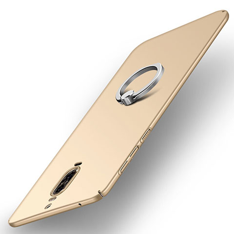 Huawei Mate 9 Pro用ハードケース プラスチック 質感もマット アンド指輪 A02 ファーウェイ ゴールド