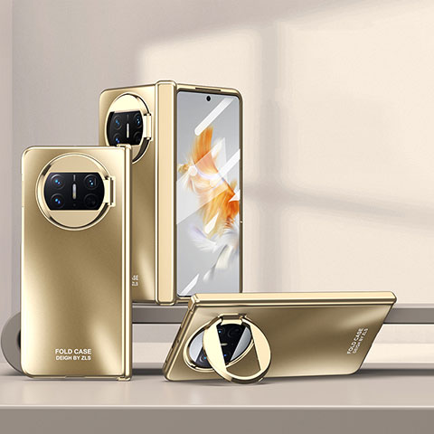 Huawei Mate X3用ハードケース プラスチック 質感もマット カバー スタンド ZL2 ファーウェイ ゴールド