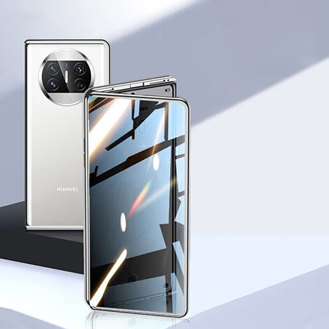 Huawei Mate X5用ケース 高級感 手触り良い アルミメタル 製の金属製 360度 フルカバーバンパー 鏡面 カバー P05 ファーウェイ シルバー