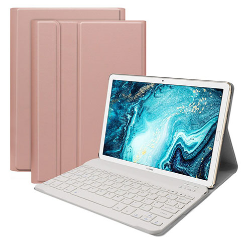 Huawei MatePad 10.8用手帳型 レザーケース スタンド アンド キーボード K01 ファーウェイ ローズゴールド