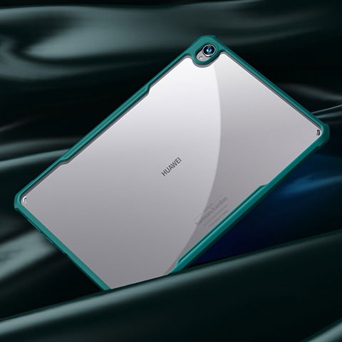 Huawei MatePad 10.8用ハイブリットバンパーケース クリア透明 プラスチック 鏡面 カバー ファーウェイ シアン