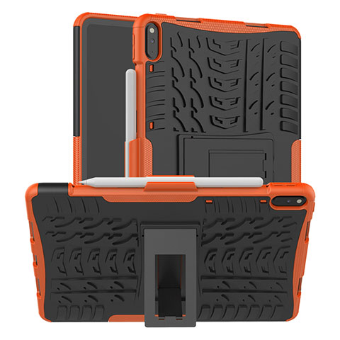 Huawei MatePad Pro用ハイブリットバンパーケース スタンド プラスチック 兼シリコーン カバー ファーウェイ オレンジ