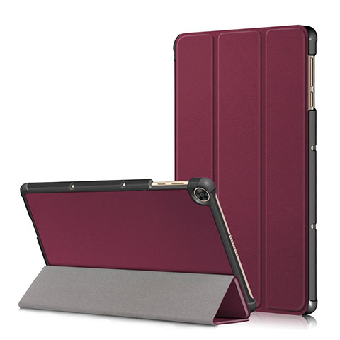 Huawei MatePad T 10s 10.1用手帳型 レザーケース スタンド カバー L02 ファーウェイ ワインレッド