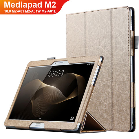 Huawei MediaPad M2 10.0 M2-A01 M2-A01W M2-A01L用手帳型 レザーケース スタンド L01 ファーウェイ ゴールド