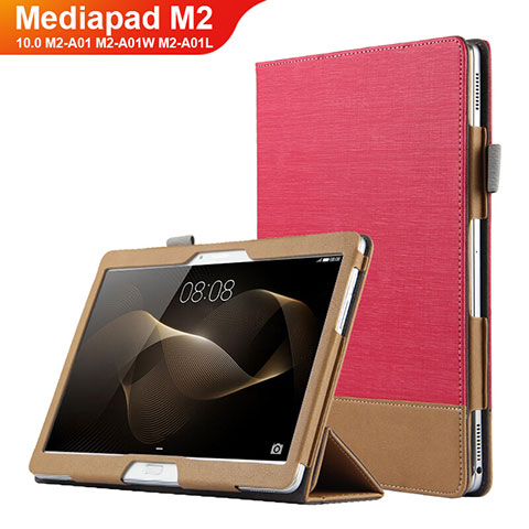 Huawei MediaPad M2 10.0 M2-A01 M2-A01W M2-A01L用手帳型 レザーケース スタンド L03 ファーウェイ レッド