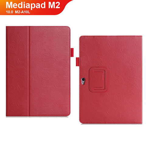 Huawei MediaPad M2 10.0 M2-A10L用手帳型 レザーケース スタンド カバー ファーウェイ レッド